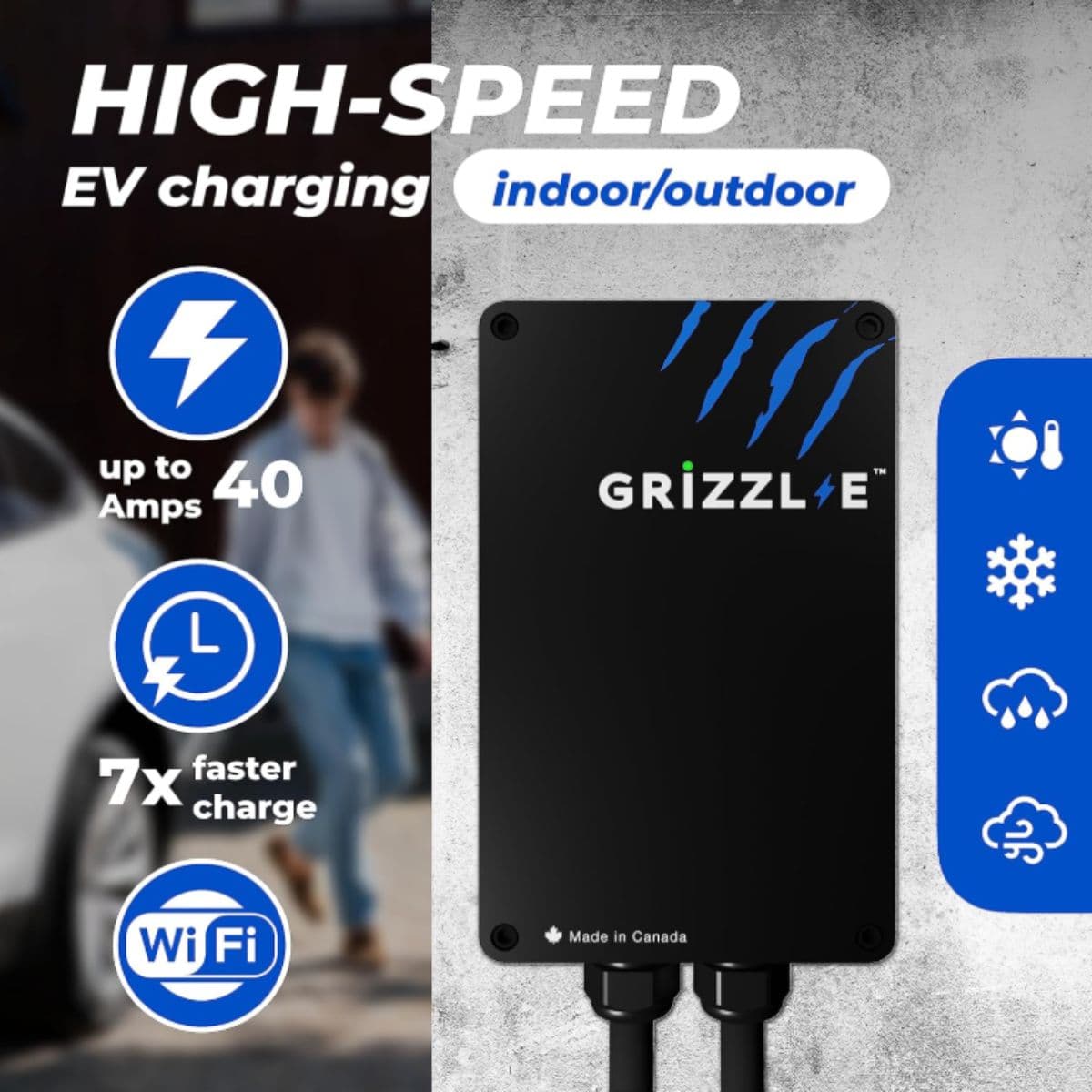 New - Level 2 EV Charger - Grizzl-E Black 2