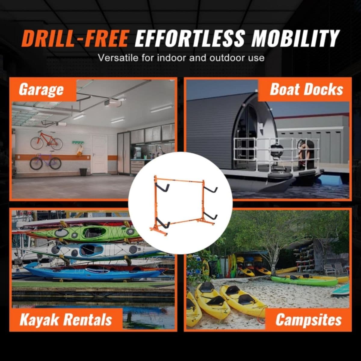 New - Freestanding Kayak Storage Rack - Vevor 4