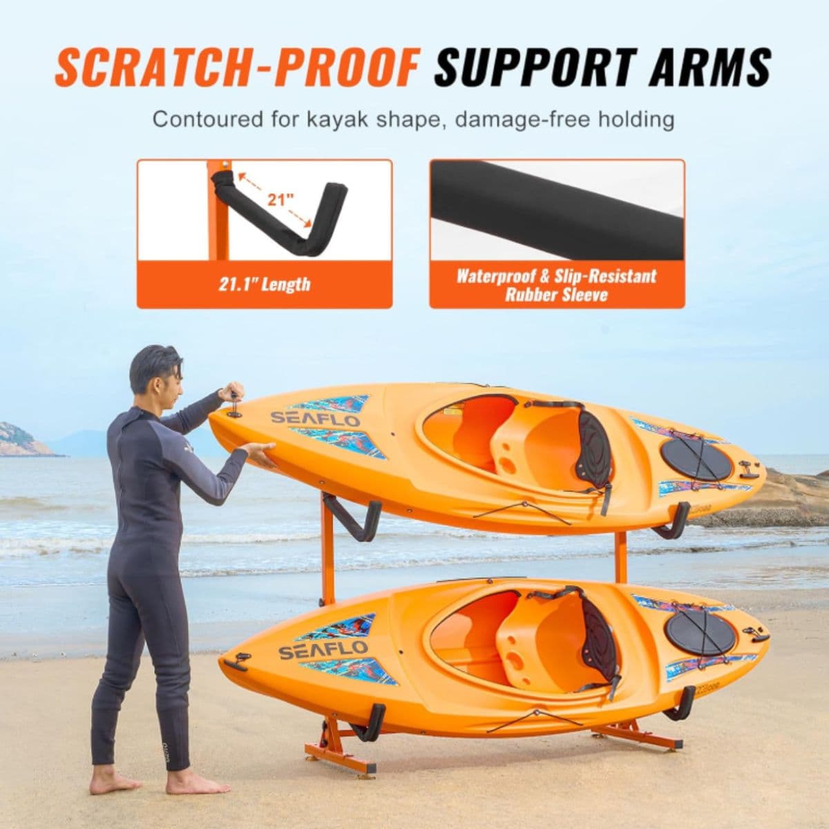 New - Freestanding Kayak Storage Rack - Vevor 6